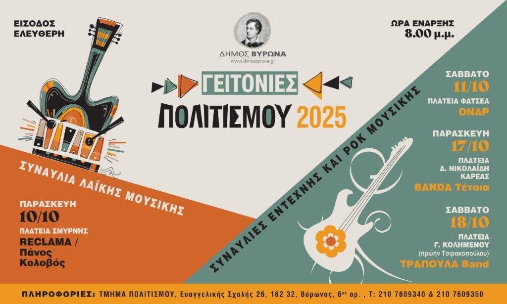 Γειτονιές Πολιτισμού 2025 στον Βύρωνα