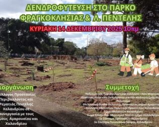 Δενδροφύτευση στο Πάρκο Φραγκοκκλησιάς στο Μαρούσι