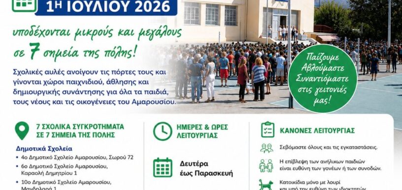 Ανοιχτά Σχολικά Προαύλια στο Μαρούσι